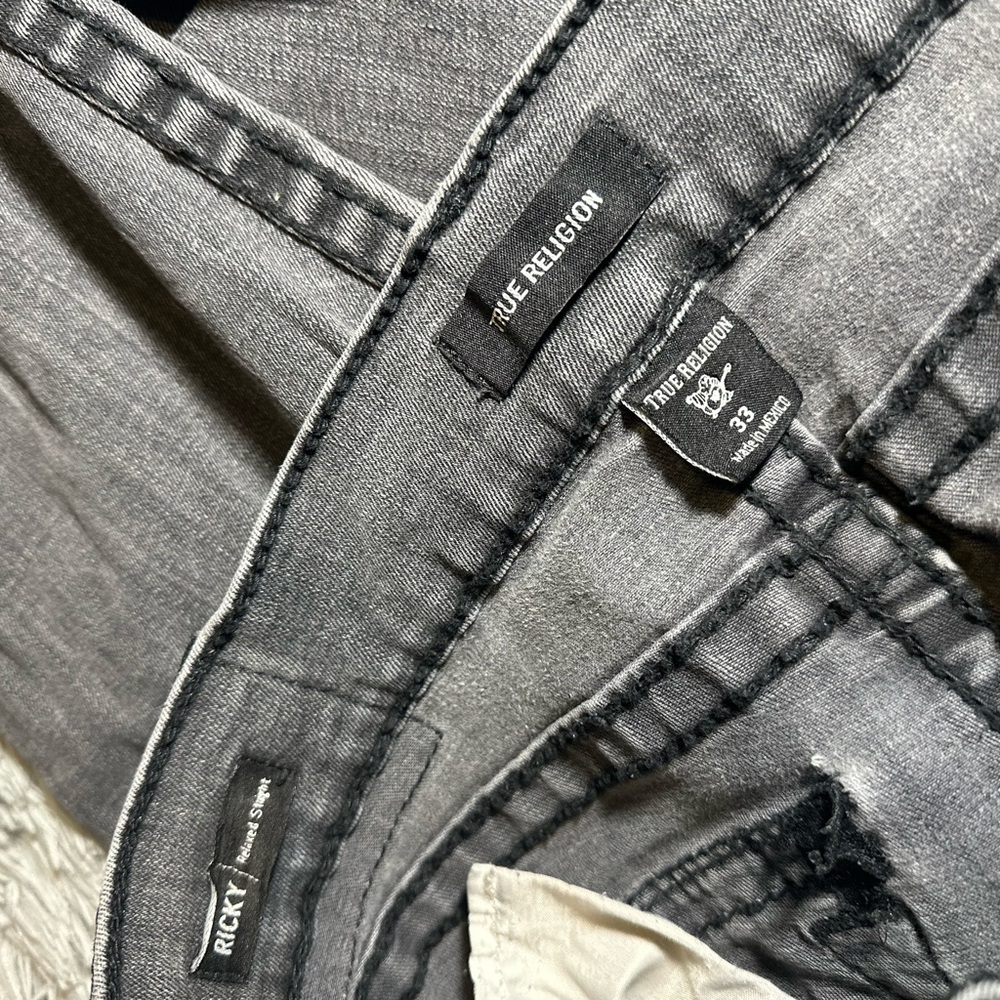 True Religion Ricky Distressed Black Jeans - Picture 2 of 7